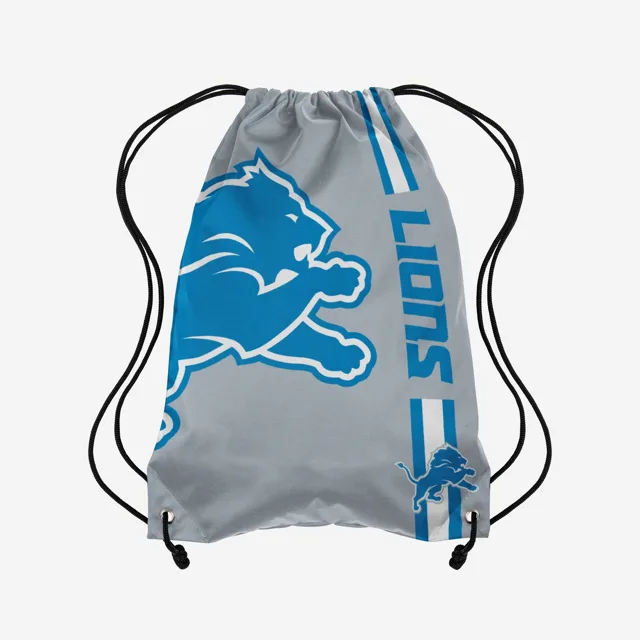 Detroit Lions Sac à dos à cordon de serrage avec grand logo de couleur alternative gris