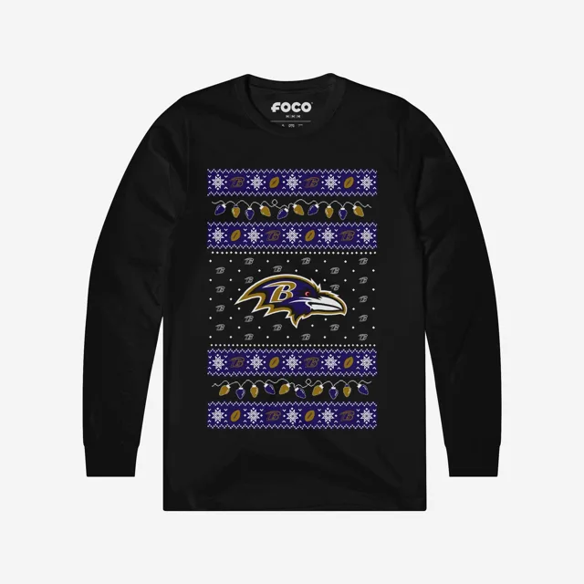 Baltimore Ravens Pull à manches longues Holiday Lights