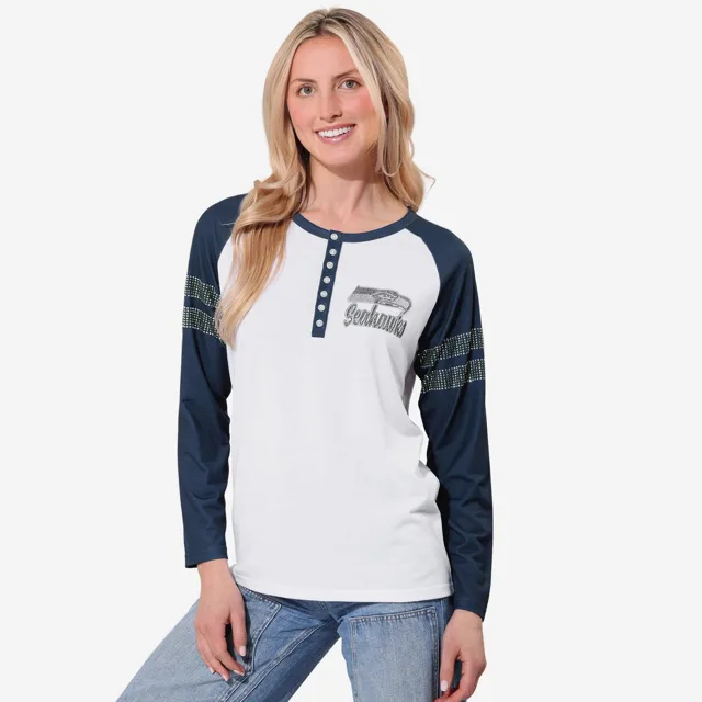 Seattle Seahawks Henley à manches longues avec strass