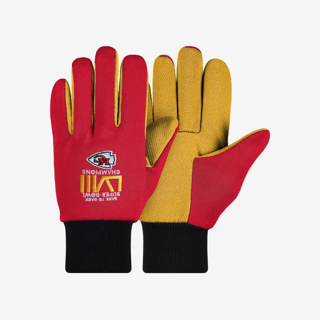 Kansas City Chiefs Gants utilitaires à paume colorée Super Bowl LVIII Champions