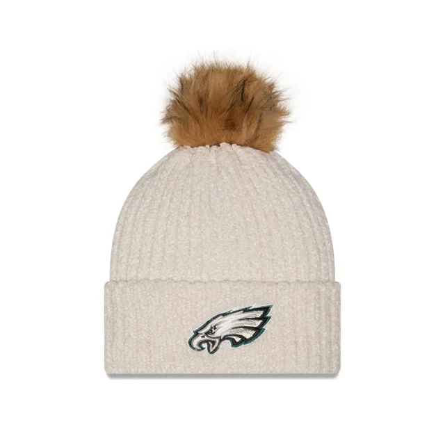 Philadelphia Eagles Bonnet en tricot à pompon en lin Sandy pour femme
