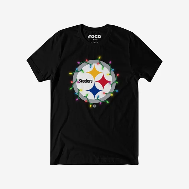 Pittsburgh Steelers T-shirt avec logo principal Holiday Lights