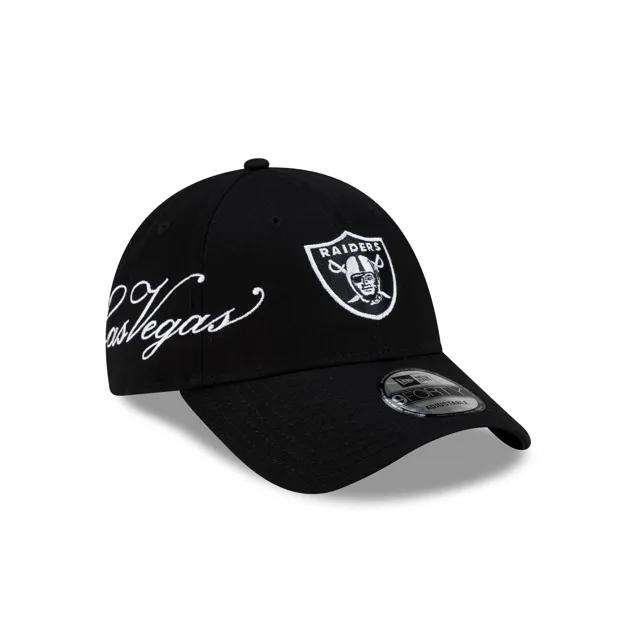 Las Vegas Raiders Casquette réglable 9FORTY avec script à panneaux croisés