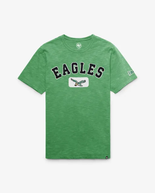 Philadelphia Eagles HISTORIQUE SEYMOORE BIEN USÉ '47 HEAVY SLUB TEE