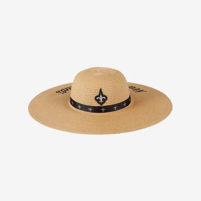 New Orleans Saints Chapeau de paille de plage avec mot-symbole pour femme