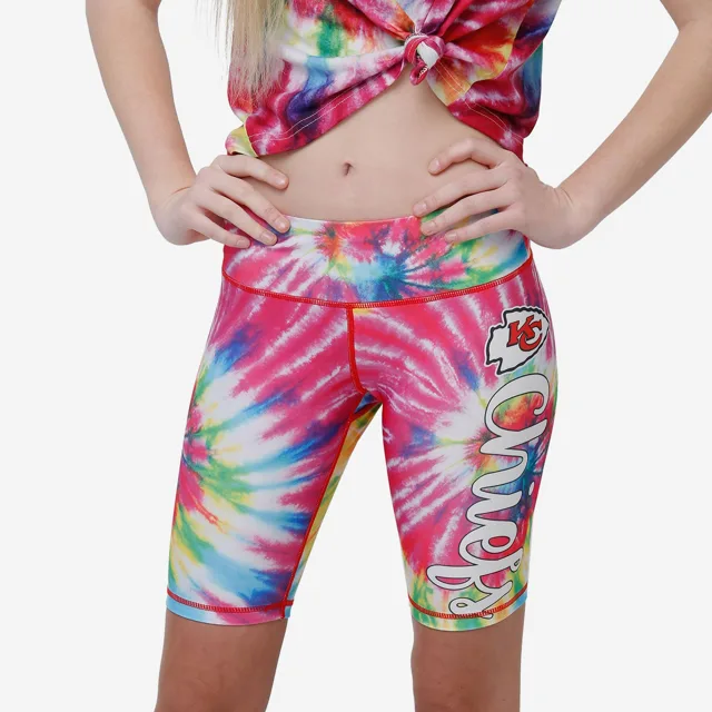 Kansas City Chiefs Short de vélo tie-dye pour femme
