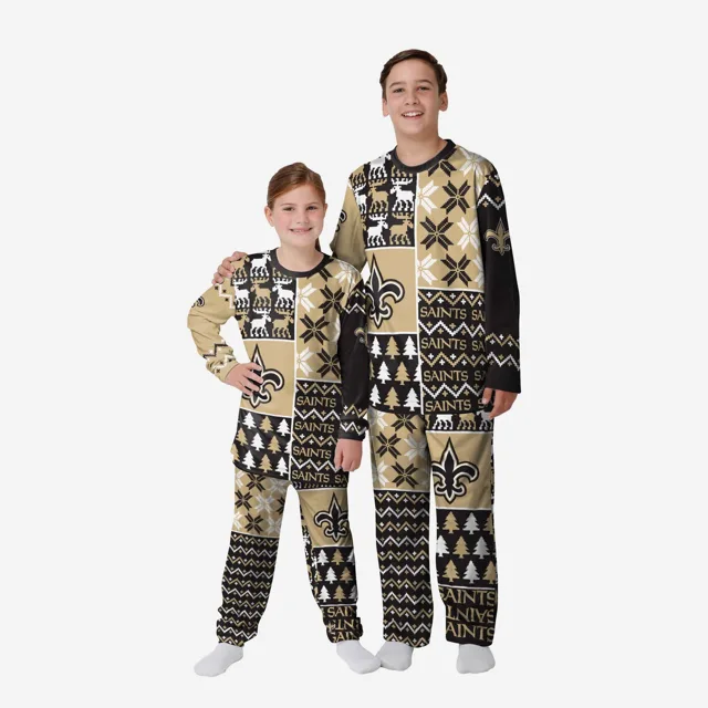 New Orleans Saints Pyjama de vacances en famille pour jeunes Busy Block