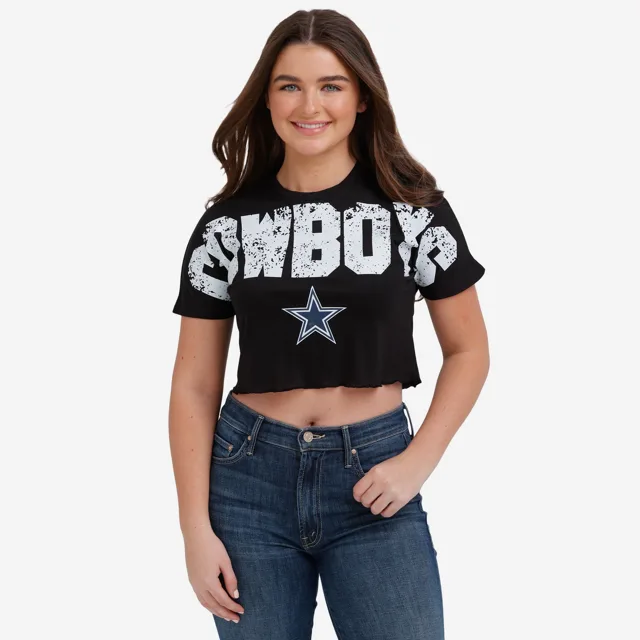 Dallas Cowboys Haut court avec mot-symbole en détresse pour femme