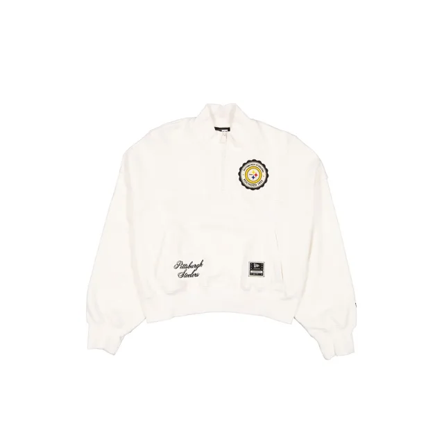 Pittsburgh Steelers Pull zippé quart de tour blanc chromé pour femme