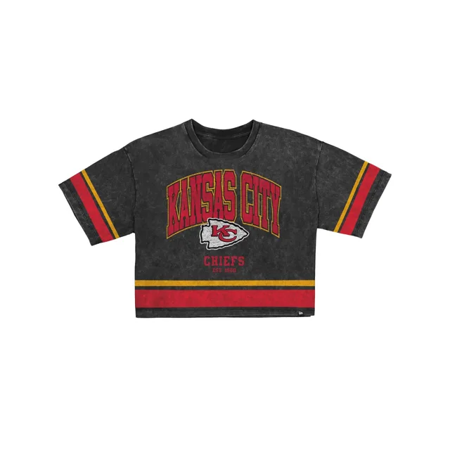 Kansas City Chiefs T-shirt court à rayures vintage pour femme