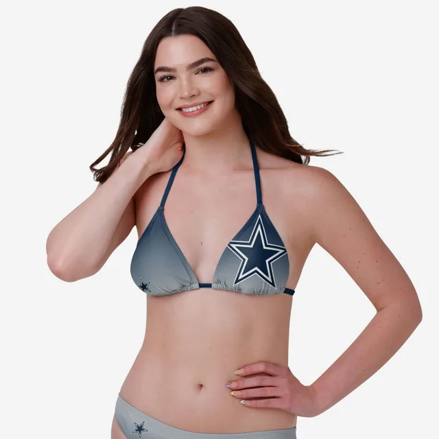 Dallas Cowboys Haut de bikini dégradé à grand logo pour femme