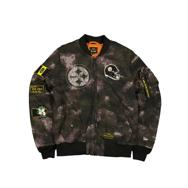 Alpha Industries x Pittsburgh Steelers Blouson aviateur camouflage noir MA-1