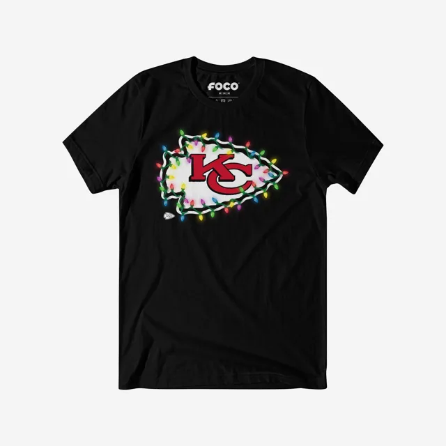 Kansas City Chiefs T-shirt avec logo principal Holiday Lights
