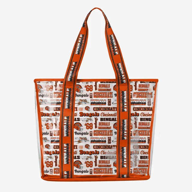 Cincinnati Bengals Répétez l'impression rétro Sac fourre-tout transparent
