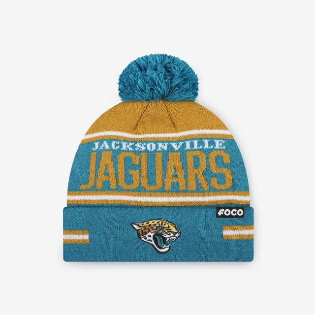 Jacksonville Jaguars Bonnet à pompon à rayures et gros mot
