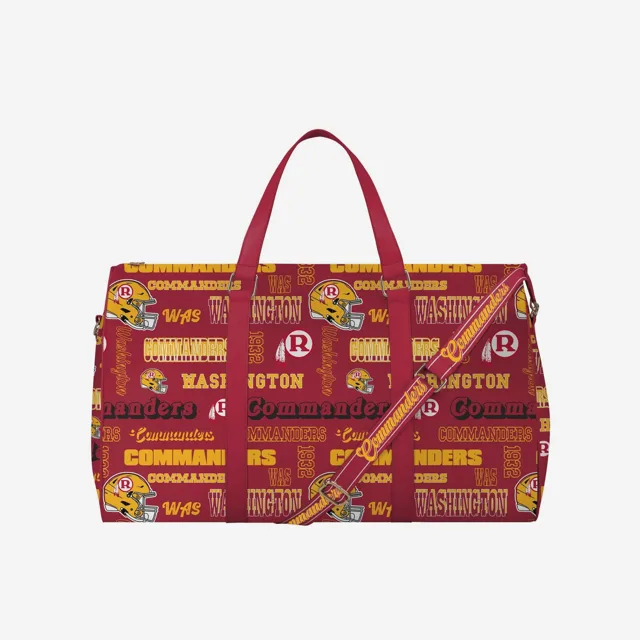 Washington Commanders Répétez le sac de sport de week-end en nylon à imprimé rétro
