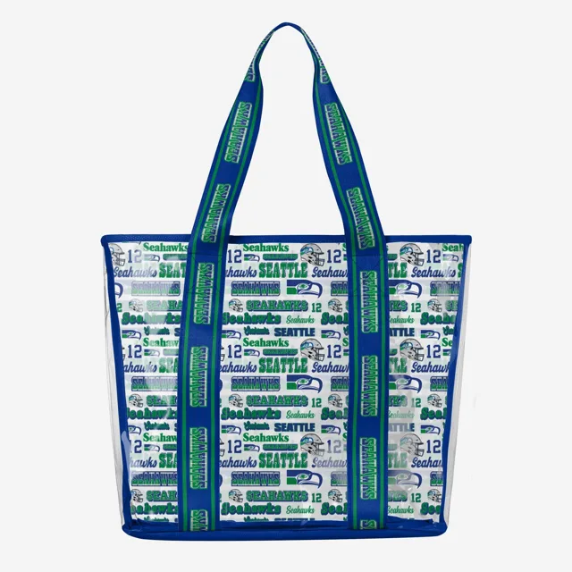 Seattle Seahawks Répétez l'impression rétro Sac fourre-tout transparent