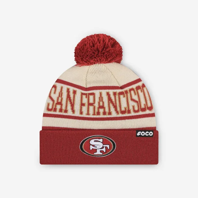 Bonnet à pompon avec logo principal à rayures Heritage San Francisco 49ers