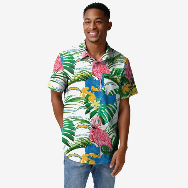 Los Angeles Chargers Chemise boutonnée flamant rose