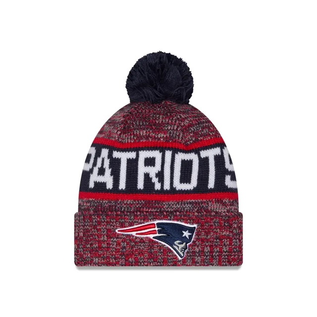 New England Patriots Bonnet en tricot à pompon tricolore