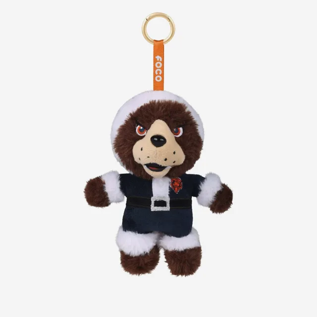 Chicago Bears Porte-clés en peluche mascotte Père Noël avec breloque pour sac