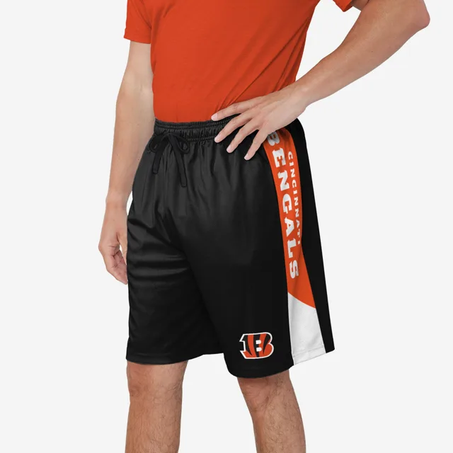 Short d'entraînement à rayures latérales Cincinnati Bengals