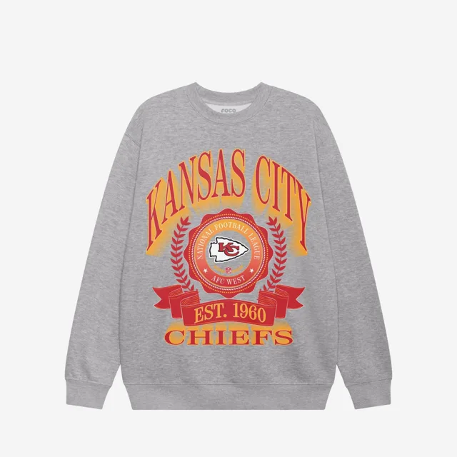 Kansas City Chiefs Sweat-shirt à col rond avec écusson de bannière