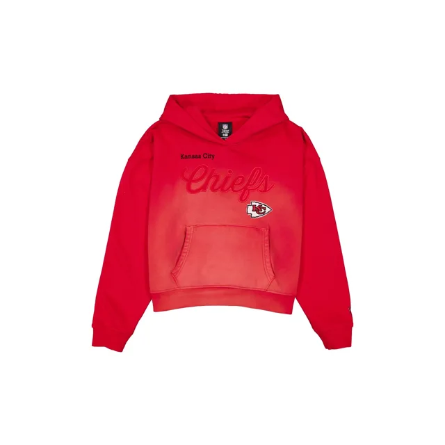 Kansas City Chiefs Sweat à capuche court délavé pour femme