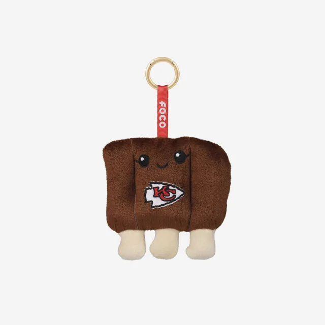 Kansas City Chiefs Porte-clés à breloques pour sac de nourriture en peluche