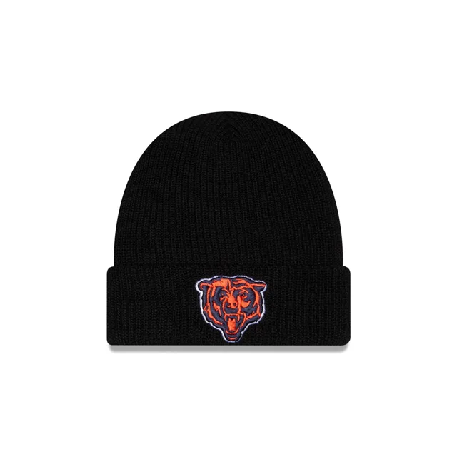 Chicago Bears Bonnet en tricot noir à revers