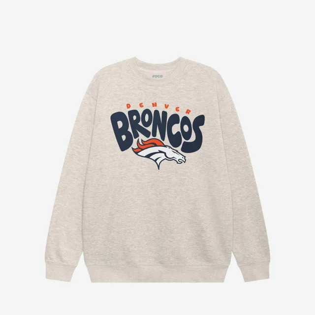 Sweat-shirt à col rond bulle Denver Broncos