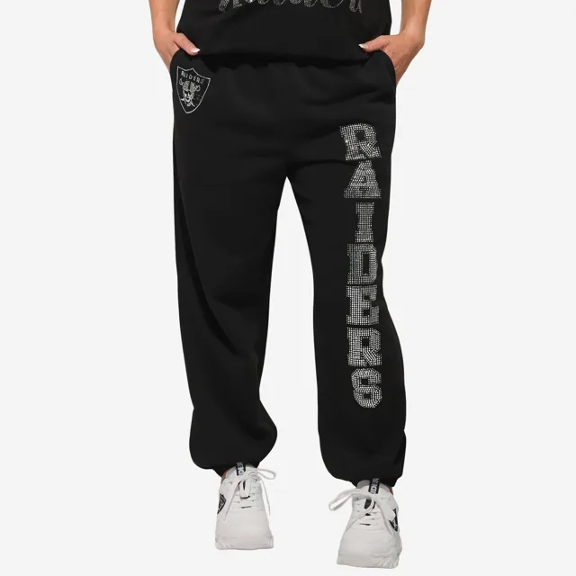 Las Vegas Raiders Pantalon de survêtement avec gros mot en strass pour femme