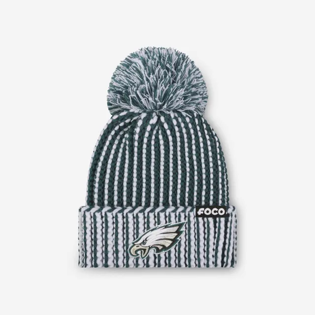 Philadelphia Eagles Bonnet à pompon en tricot vertical avec logo principal