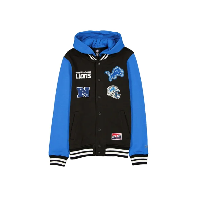 Veste noire rétro Detroit Lions
