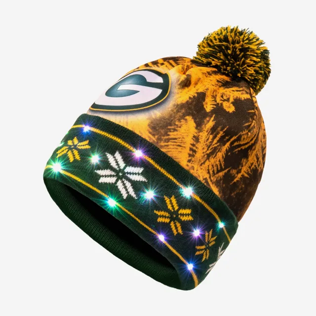 Bonnet lumineux Green Bay Packers avec grand logo