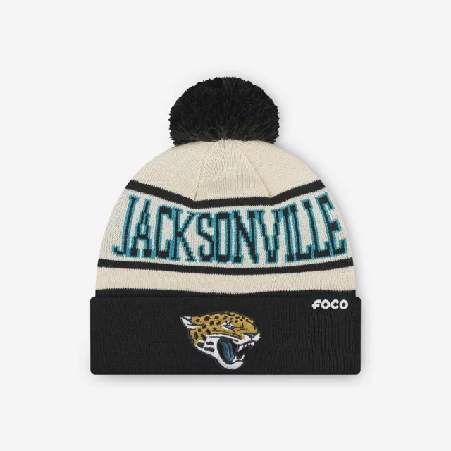 Bonnet à pompon avec logo principal à rayures Heritage Jacksonville Jaguars