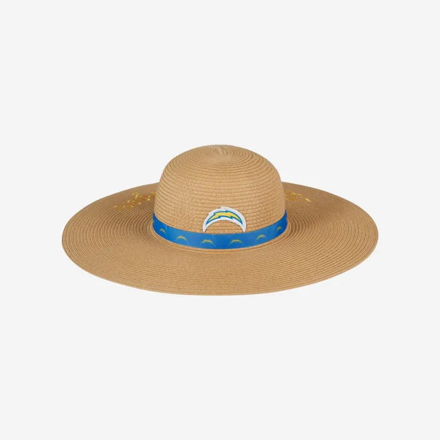 Los Angeles Chargers Chapeau de paille de plage avec mot-symbole pour femme