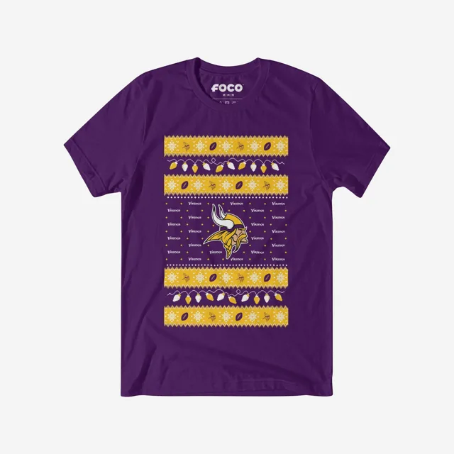 Minnesota Vikings T-shirt pull lumières de Noël