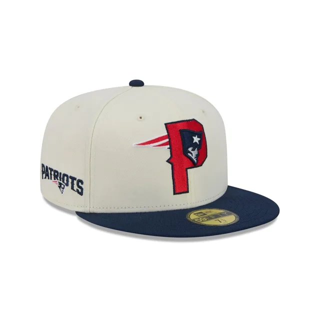 New England Patriots Deceptor Chrome Blanc 59FIFTY Casquette ajustée