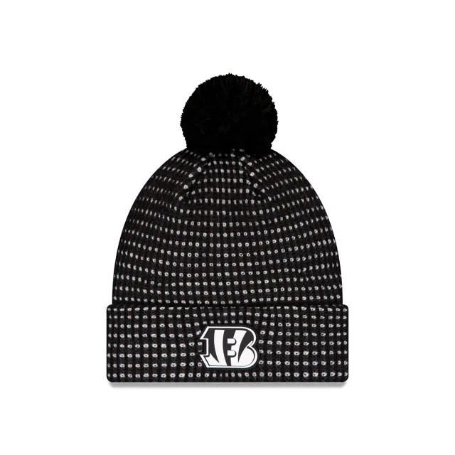Cincinnati Bengals 2026 Sideline Bonnet en tricot à pompon noir pour temps froid