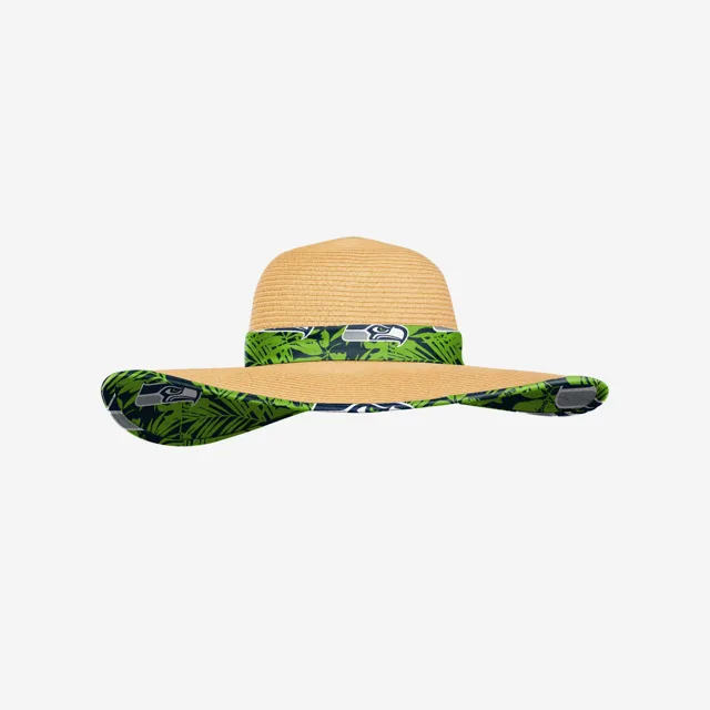 Seattle Seahawks Chapeau de Paille Floral pour Femme