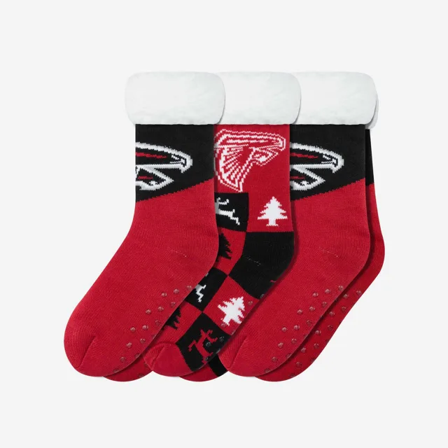Atlanta Falcons Lot de 3 paires de chaussettes pantoufles Fan Footy pour femmes