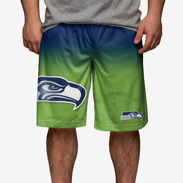 Seattle Seahawks Short d'entraînement dégradé à gros logo