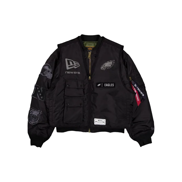 Alpha Industries x Philadelphia Eagles Veste de vol + gilet 2-en-1 MA-1 noir