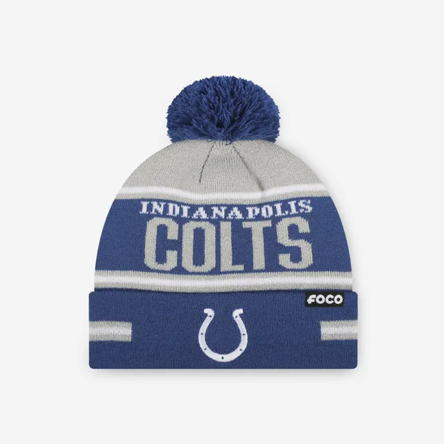 Indianapolis Colts Bonnet à pompon à rayures et gros mot