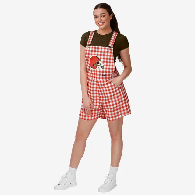 Cleveland Browns Salopette à bretelles à carreaux vichy pour femme