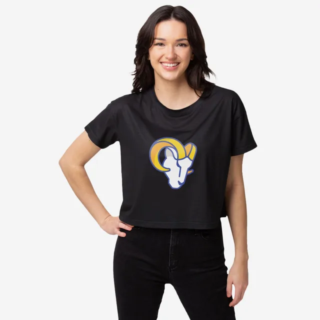 Los Angeles Rams Haut court noir à grand logo pour femme