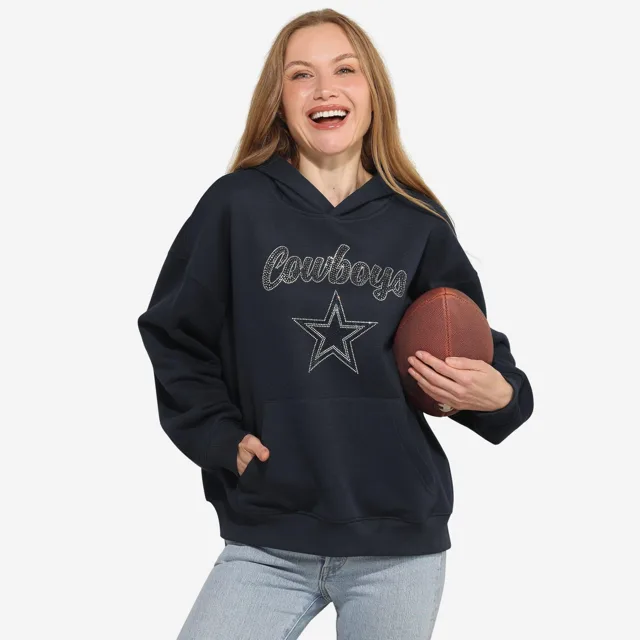 Dallas Cowboys Sweat à capuche surdimensionné avec logo strass pour femme