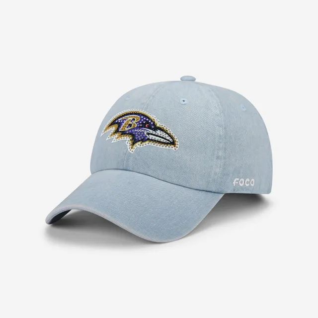 Baltimore Ravens Casquette décontractée en denim avec logo strass