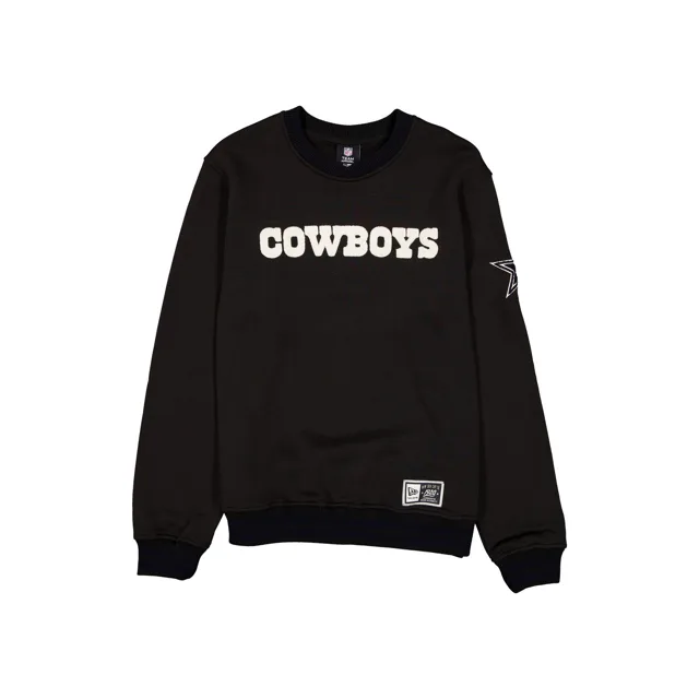 Dallas Cowboys Throwback Boucle Noir Crewneck